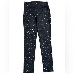 Joseph Ribkoff All Over Rainbow Polka Dot Straight Leg Gray Pants Women’s Size 6